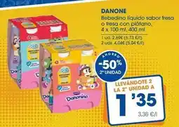 Supermercados Plaza Danone - bebedino liquido sabor fresa o fresa con platano oferta