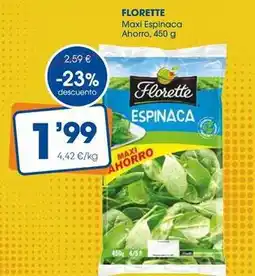 Supermercados Plaza Florette - maxi espinaca oferta