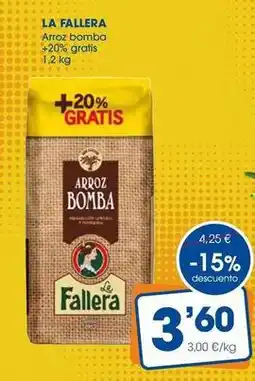 Supermercados Plaza La fallera - arroz bomba +20% gratis oferta