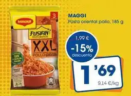Supermercados Plaza Maggi - pasta oriental pollo oferta