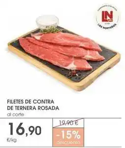 Supermercados Plaza Filetes de contra de ternera rosada oferta
