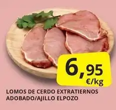 Supermercados MAS Elpozo - lomos de cerdo extratiernos adobado/ajillo oferta