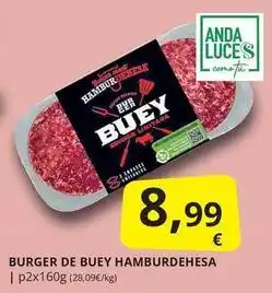 Supermercados MAS Anda - burger de buey hamburghesa oferta