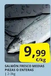 Supermercados MAS Salmón fresco medias piezas o enteras oferta