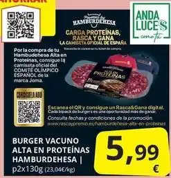 Supermercados MAS Joma - burger vacuno alta en proteinas oferta