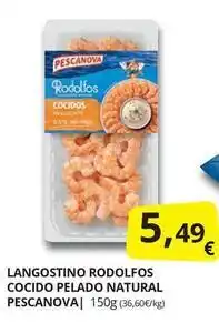 Supermercados MAS Pescanova - langostino rodolfos cocido pelado natural oferta