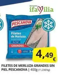 Supermercados MAS Pescanova - filetes de merluza grandes sin piel oferta