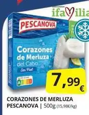 Supermercados MAS Pescanova - corazones de merluza oferta