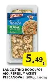 Supermercados MAS Pescanova - langostino rodolfos ajo, perejil y aceite oferta