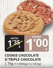 Supermercados MAS Cookie chocolate o triple chocolate oferta