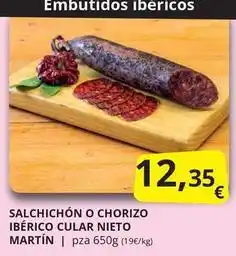 Supermercados MAS Salchichon o chorizo iberico cular oferta