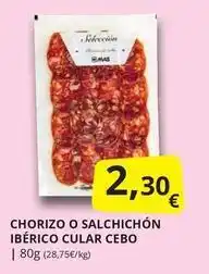 Supermercados MAS Mas - chorizo o salchichon iberico cular cebo oferta
