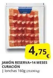 Supermercados MAS Jamón reserva+14 meses curación oferta