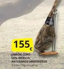 Supermercados MAS Jamón cebo 50% ibérico artesanos jamoneros oferta