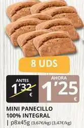 Supermercados MAS Mini panecillo 100% integral oferta