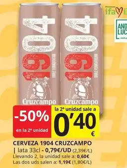 Supermercados MAS Cruzcampo - cerveza cruzampo oferta