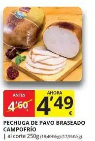 Supermercados MAS Campofrío - pechuga de pavo braseado oferta