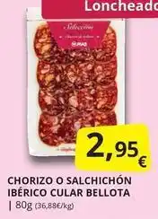 Supermercados MAS Bellota - chorizo o salchichon iberico cular oferta