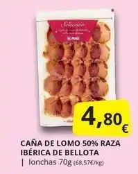 Supermercados MAS Bellota - caña de lomo 50% raza ibérica de oferta