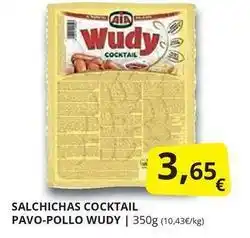 Supermercados MAS Wudy - salchichas cocktail pavo-pollo oferta