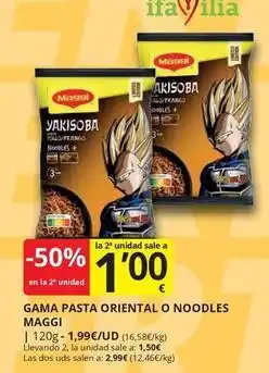 Supermercados MAS Maggi - gama pasta oriental o noodles oferta