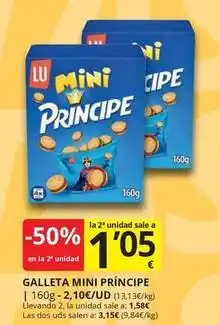 Supermercados MAS Lu - galleta mini principe oferta