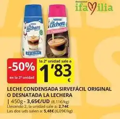 Supermercados MAS La lechera - leche condensada original o desnatada oferta