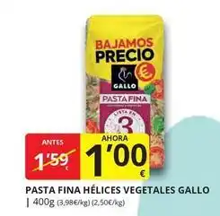 Supermercados MAS Gallo - pasta fina helices vegetales oferta