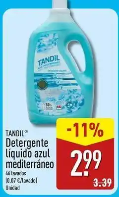ALDI Tandil - detergente liquido azul mediterraneo oferta