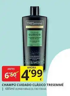 Supermercados MAS Tresemmé - champú cuidado clásico oferta