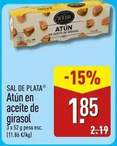 ALDI Sal de plata - atun en aceite de girasol oferta