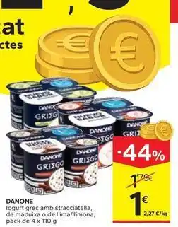 Caprabo Danone - iogurt grec amb stracciatella, de maduixa o de llimona oferta