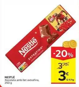 Caprabo Nestlé - xocolata amb llet extrafina oferta