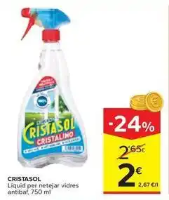 Caprabo Cristasol - liquid per netejar vidres antibaf oferta