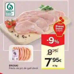 Caprabo Eroski - filets de pit de gall dindi oferta