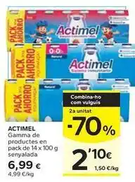 Caprabo Actimel - gamma de productes en pack oferta