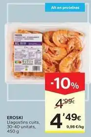 Caprabo Eroski - langostinos cuits oferta