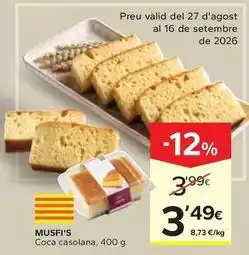 Caprabo Musfi's - coca casolana oferta
