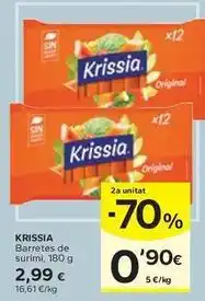 Caprabo Krissia - barretes de surimi oferta