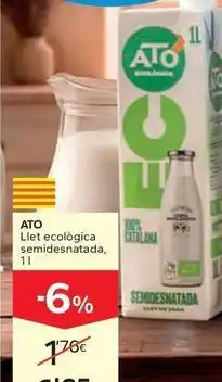 Caprabo Ato - llet ecològica semidesnatada oferta