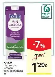 Caprabo Kaiku - llet sense lactosa semidesnatada oferta