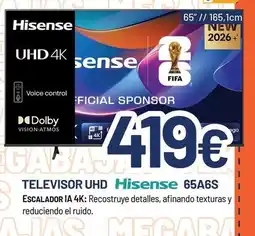 MegaHogar Hisense - televisor 65 uhd 4k 65a6s oferta