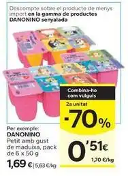 Caprabo Danonino - petit amb gust de maduixa oferta