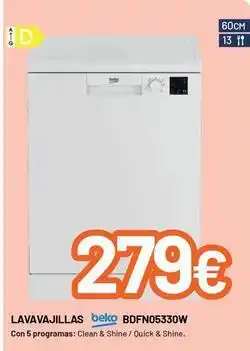 MegaHogar Beko - lavavajillas bdfn05330w oferta
