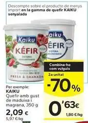 Caprabo Kaiku - quefir amb gust de maduixa i magrana oferta