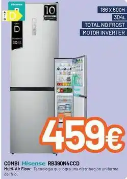 MegaHogar Hisense - combi total no frost rb390n4ccd oferta