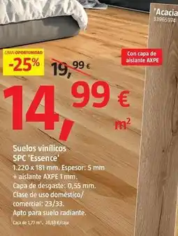 Bauhaus Suelos vinílicos spc 'essence' 'acacia' oferta
