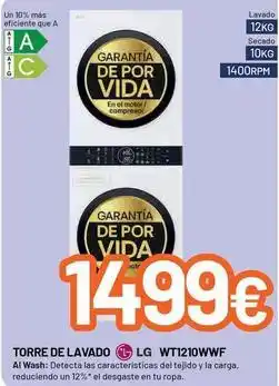MegaHogar Lg - torre de lavado wt1210wwf oferta