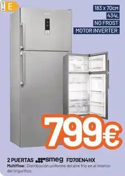MegaHogar Smeg - 2 puertas no frost fd70en4hx oferta