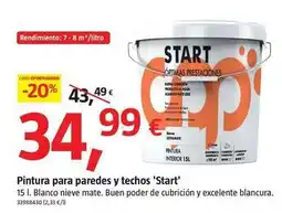 Bauhaus Pintura para paredes y techos 'start' oferta